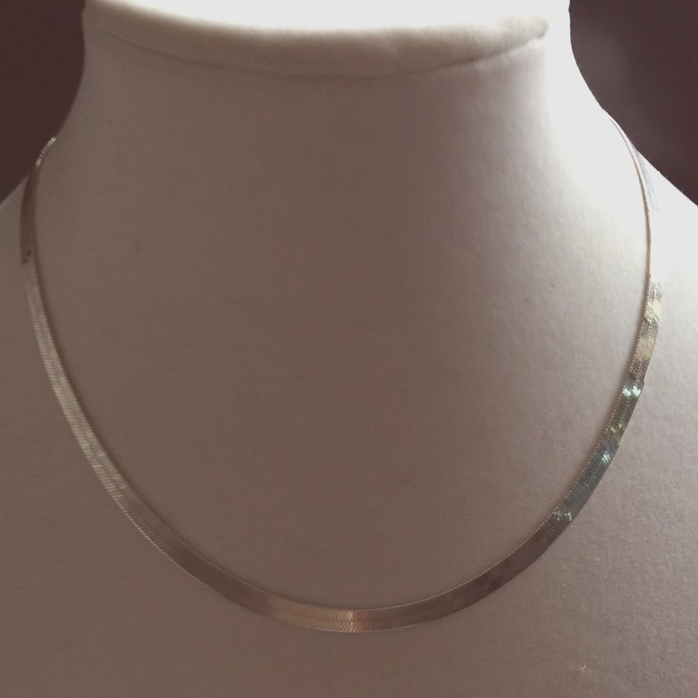 CI Italy 925 Sterling Herringbone Chain Necklace